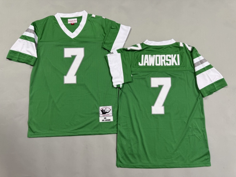Men 2025 Philadelphia Eagles #7 Jaworski green Throwback Limited NFL Jersey style 002